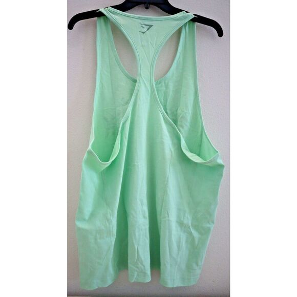 Gymshark A2A8Y-EBRY Men's Sz L Lime Green Oversized Fit Power Stringer Tank Top - Picture 2 of 9